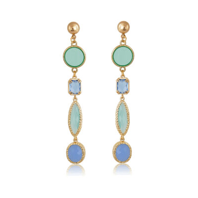 Blue and mint multi-shape earrings