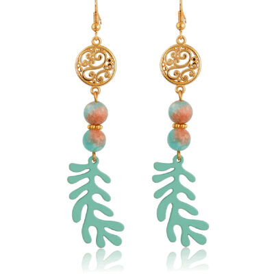 Filigree and Coral dangle earrings