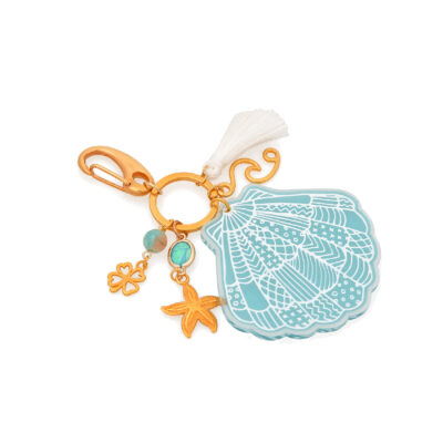 This one of the kind keychain is inspired by the Greek summer. Remember when we were kids, walking along the beach searching for sea goodies? It’s not very ethical nowadays to pick up anything from the beach, so, there you go! You’ve got them all in one place with these cute little charms!