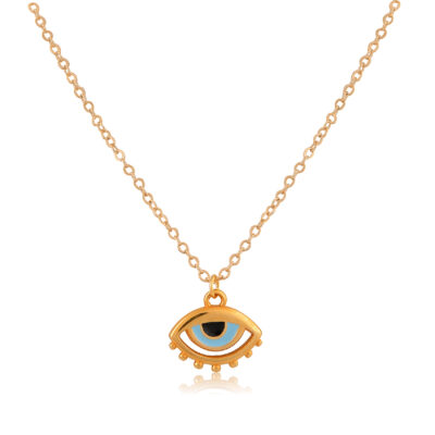 Gold plated evil-eye pendant.